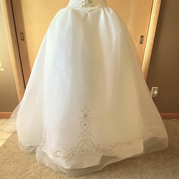 NWT Sz 10 Moonlight White Satin/Tulle Wedding Gown - Picture 4 of 14
